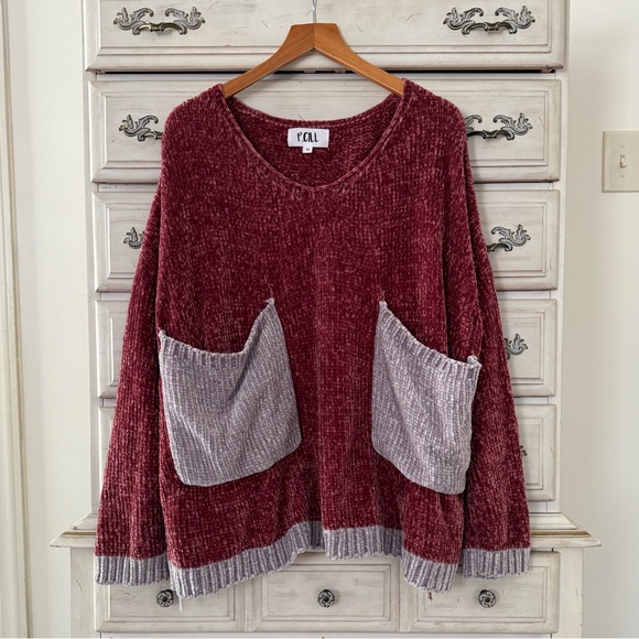 Vici Sweaters - Vici Oversized Chenille Pocketed Sweater